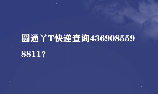 圆通丫T快递查询4369085598811？