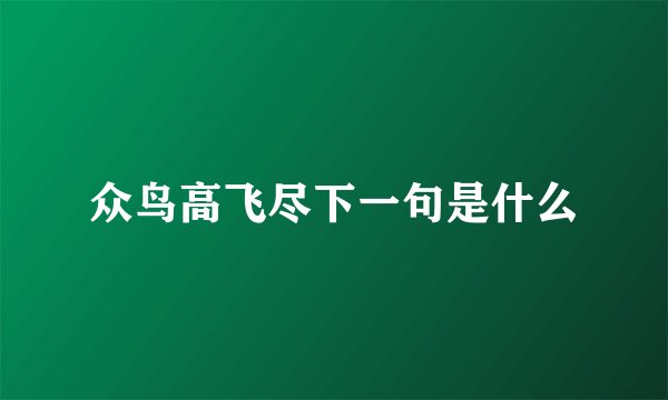 众鸟高飞尽下一句是什么