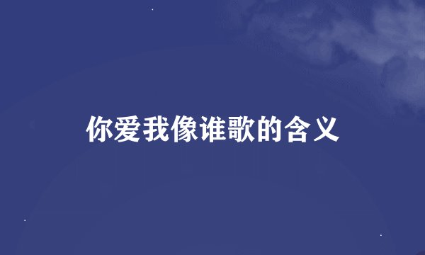 你爱我像谁歌的含义