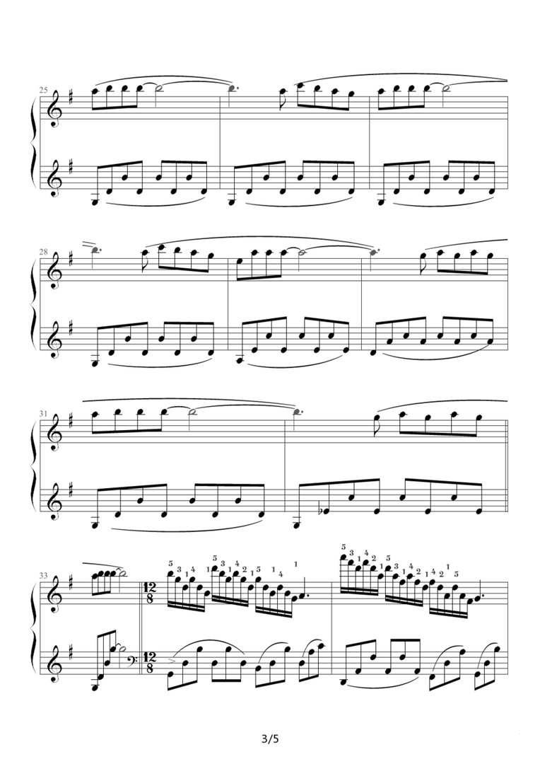 爱的纪念的钢琴谱