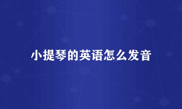 小提琴的英语怎么发音