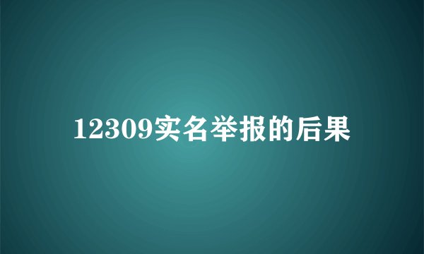 12309实名举报的后果