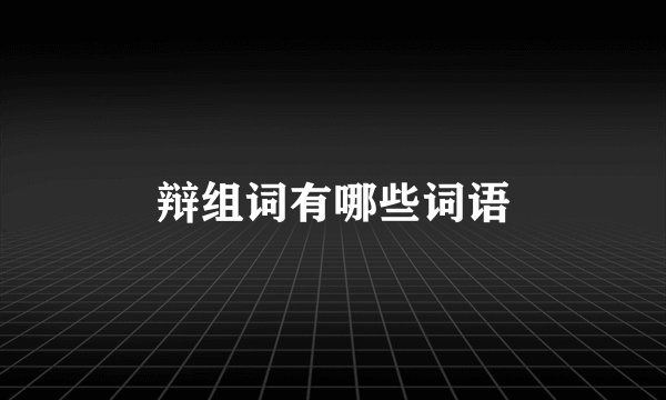 辩组词有哪些词语