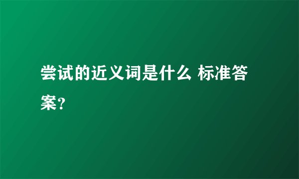 尝试的近义词是什么 标准答案？