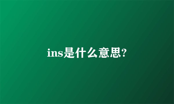 ins是什么意思?
