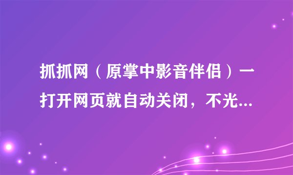 抓抓网（原掌中影音伴侣）一打开网页就自动关闭，不光是官网，其他可以下载此软件的网站也是如此。