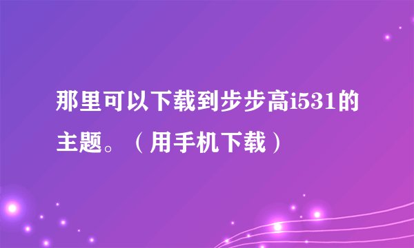 那里可以下载到步步高i531的主题。（用手机下载）