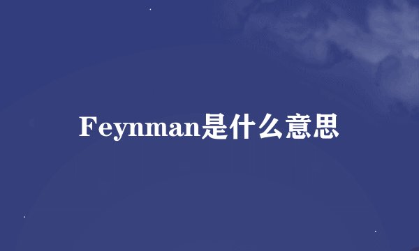Feynman是什么意思