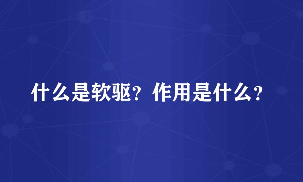 什么是软驱？作用是什么？