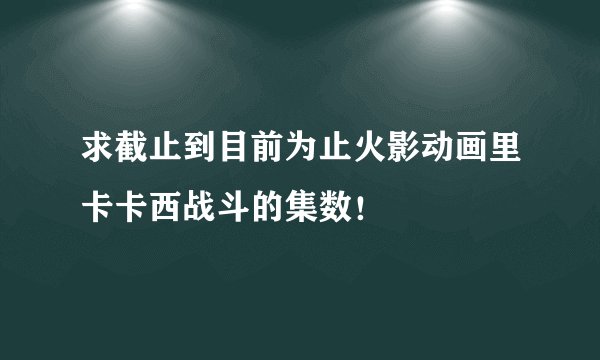 求截止到目前为止火影动画里卡卡西战斗的集数!