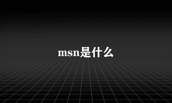 msn是什么