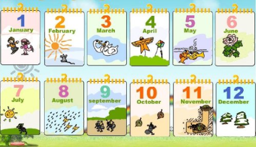 12个月的英文写法