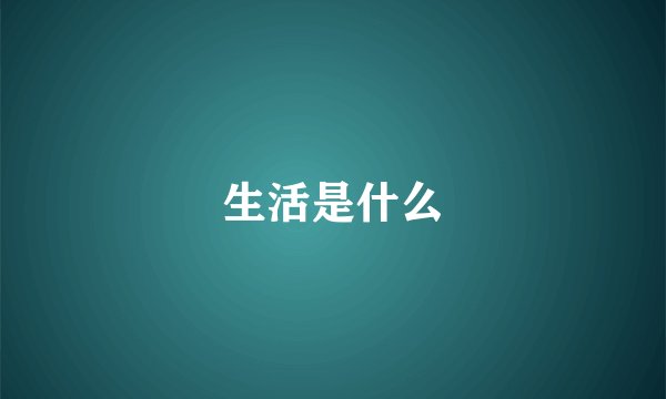 生活是什么