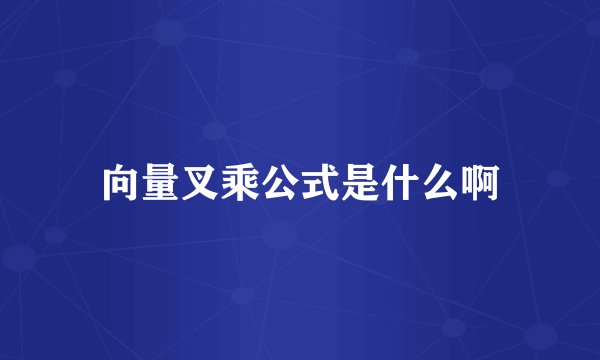向量叉乘公式是什么啊
