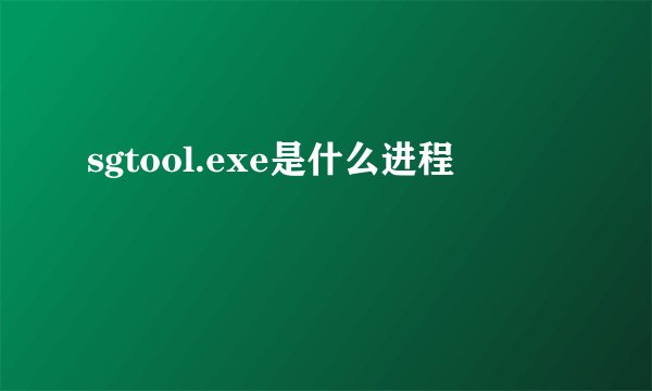 sgtool.exe是什么进程