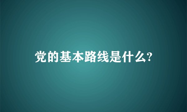 党的基本路线是什么?