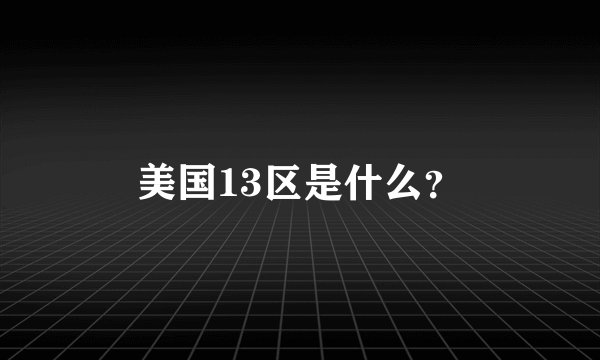 美国13区是什么？