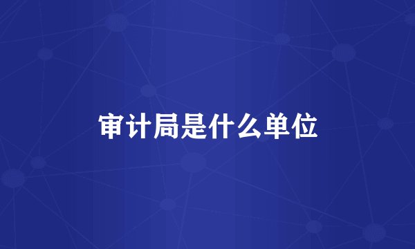 审计局是什么单位