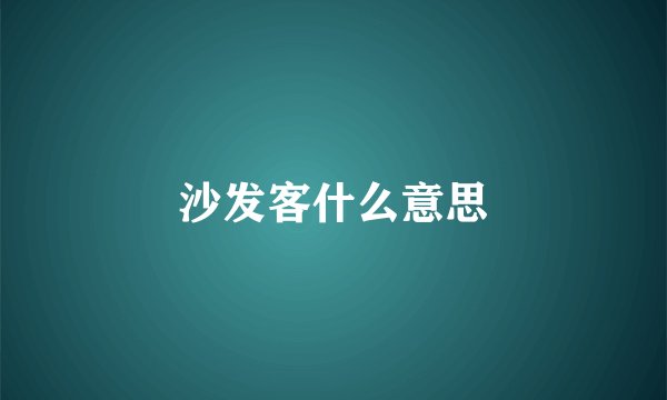沙发客什么意思