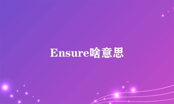 Ensure啥意思