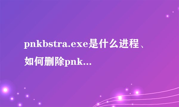 pnkbstra.exe是什么进程、如何删除pnkbstra.exe