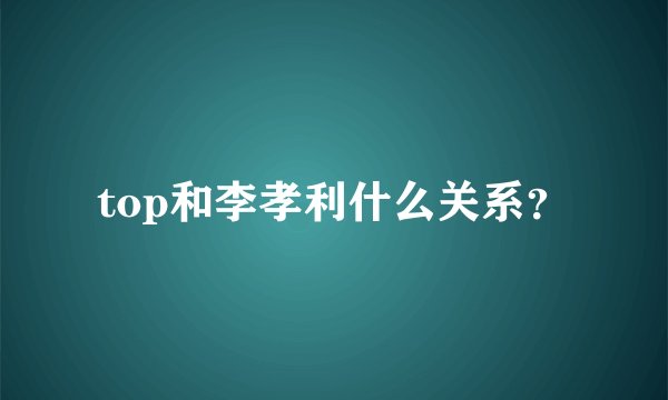 top和李孝利什么关系？