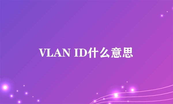 VLAN ID什么意思