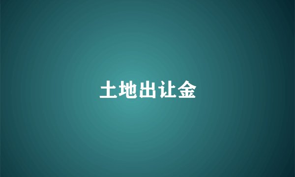 土地出让金