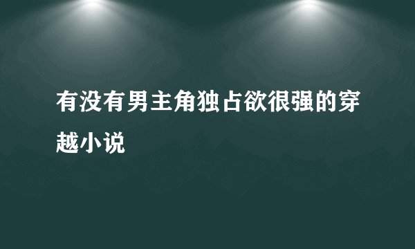 有没有男主角独占欲很强的穿越小说