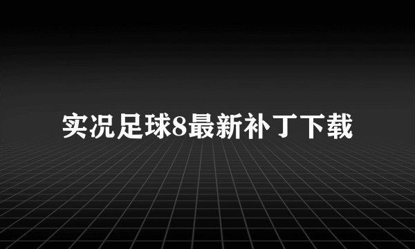 实况足球8最新补丁下载