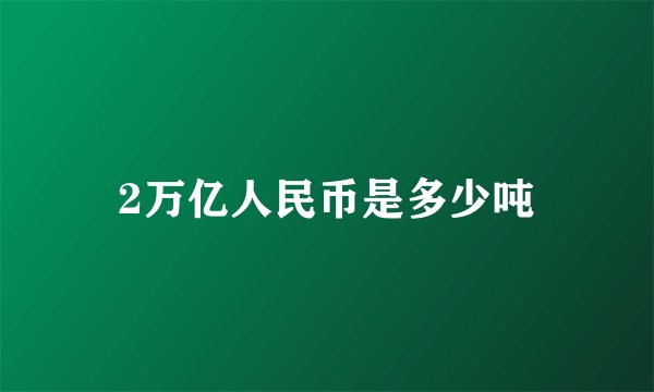 2万亿人民币是多少吨
