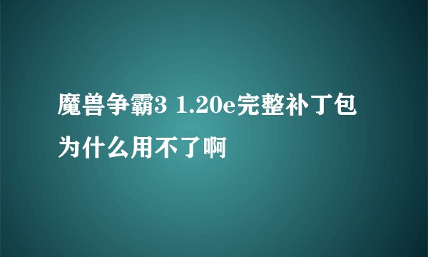 魔兽争霸3 1.20e完整补丁包为什么用不了啊