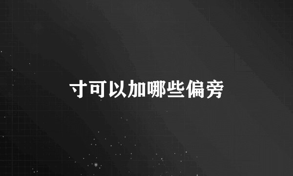 寸可以加哪些偏旁