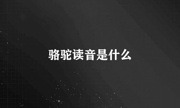 骆驼读音是什么