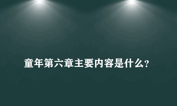 
童年第六章主要内容是什么？

