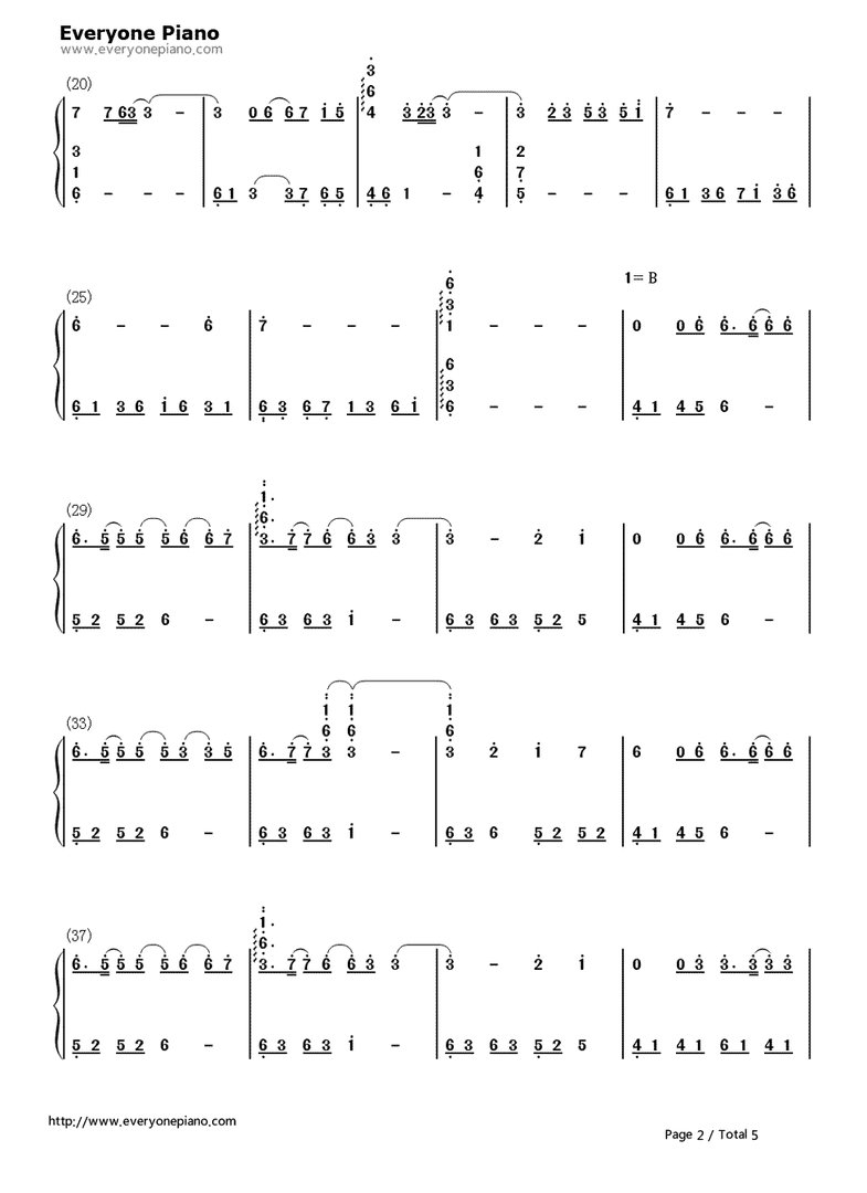 鸟之诗双手简谱