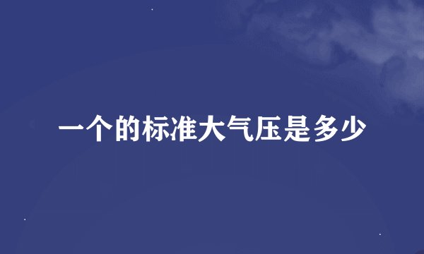 一个的标准大气压是多少