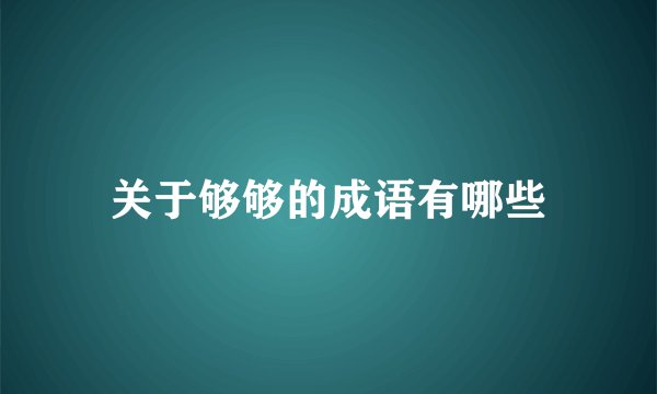关于够够的成语有哪些