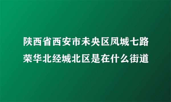 陕西省西安市未央区凤城七路荣华北经城北区是在什么街道