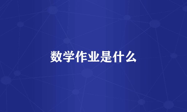 数学作业是什么