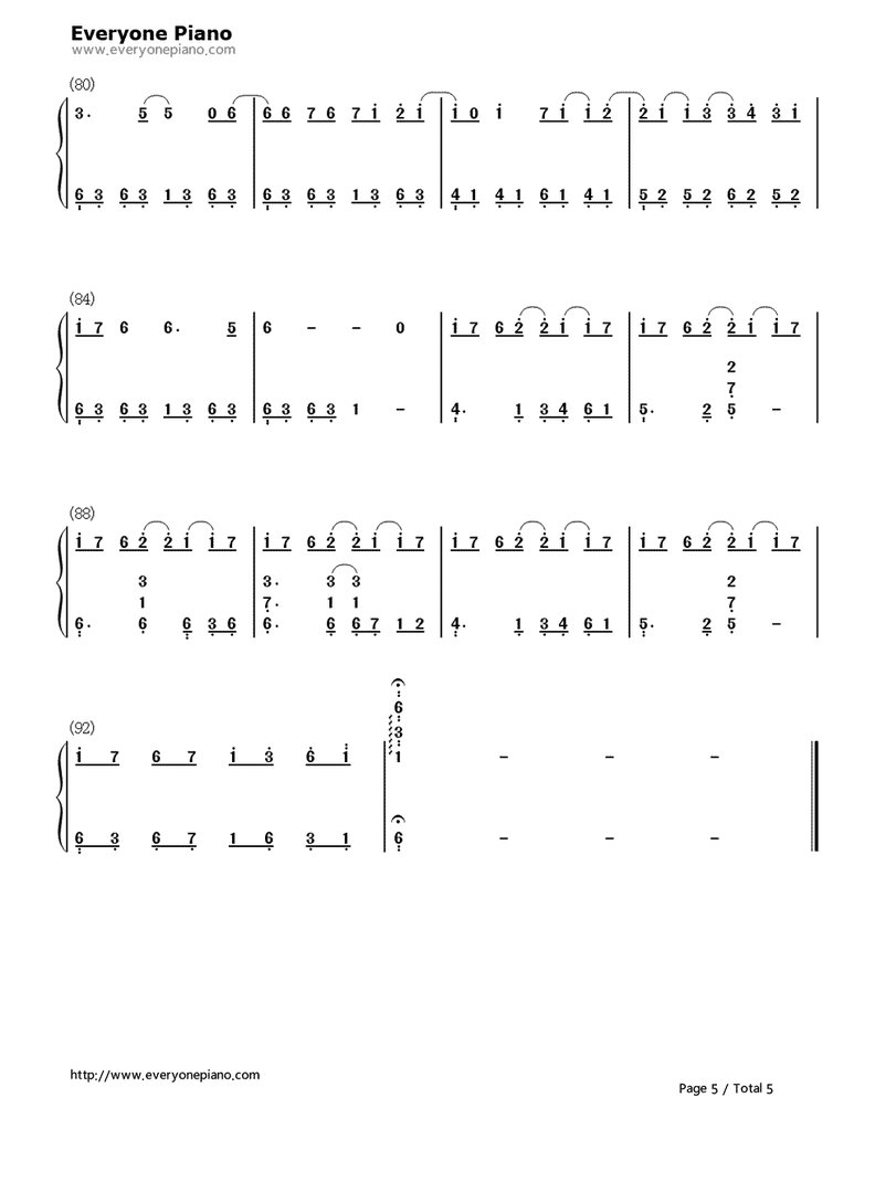 鸟之诗双手简谱