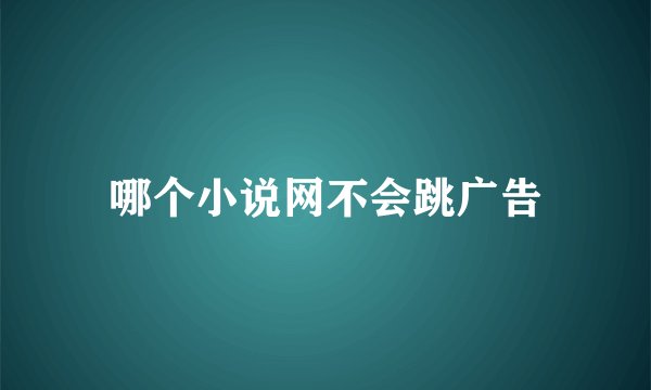 哪个小说网不会跳广告