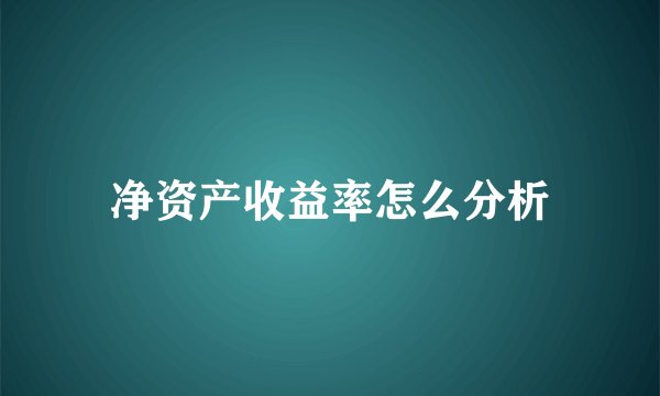 净资产收益率怎么分析