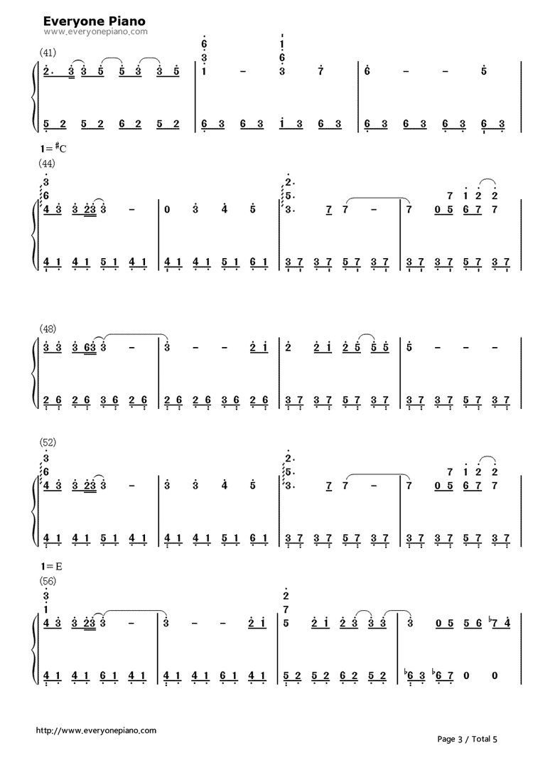 鸟之诗双手简谱