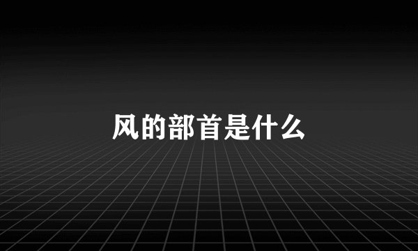风的部首是什么