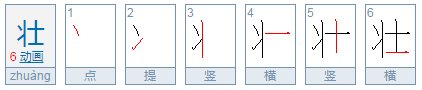 壮笔顺笔画顺序