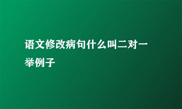 语文修改病句什么叫二对一 举例子