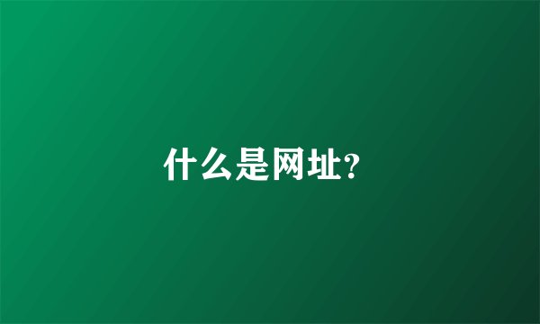 什么是网址？
