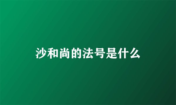 沙和尚的法号是什么