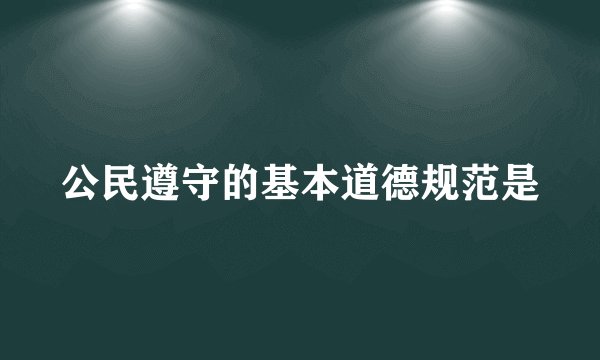 公民遵守的基本道德规范是
